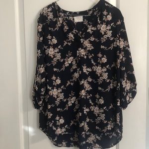 Floral Navy Top